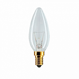 Лампа накаливания B35 25W E14 прозр.                                                                