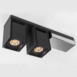 Светильник накладной Modular Rektor 2x LED Tre dim GI 25° 3000K, черный/полированный алюминий       