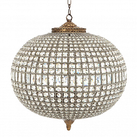 Светильник подвесной Eichholtz Chandelier Kasbah Oval L, состаренная латунь/прозрачный              