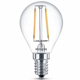 Светодиодная филаментная лампа Philips LED Fila P45 E14 2700K (тёплый) 2,3 Вт (25 Вт)