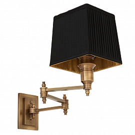 Светильник настенный Eichholtz Wall Lamp Lexington Swing, состаренная латунь/черный                 