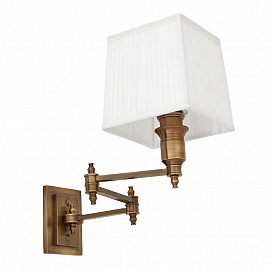Светильник настенный Eichholtz Wall Lamp Lexington Swing, состаренная латунь/белый                  