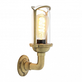 Светильник настенный Eichholtz Wall Lamp Wolseley, состаренная латунь/прозрачный                    