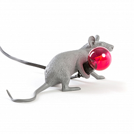 Светильник настольный Seletti Mouse Lamp Lop, серый                                                 