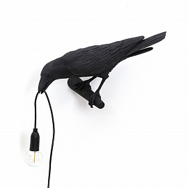 Светильник настенный Seletti Bird Lamp Looking Black                                                