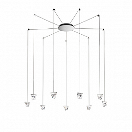 Светильник подвесной Fabbian Tripla sospensione 9, полированный алюминий                            