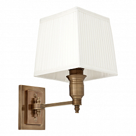 Светильник настенный Eichholtz Wall Lamp Lexington Single, состаренная латунь/белый                 
