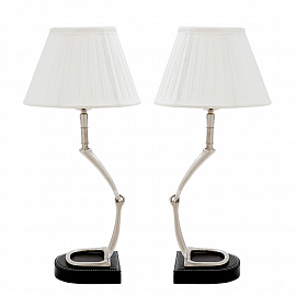 Светильник настольный Eichholtz Table Lamp Adorable set of 2, никель/белый                          