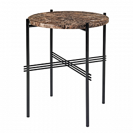 Стол Gubi TS Coffee Table - Round, Ø40, коричневый мрамор                                           