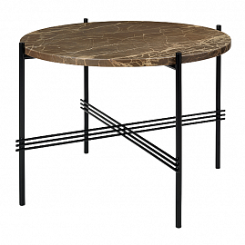 Стол Gubi TS Coffee Table - Round, Ø55, коричневый мрамор                                           